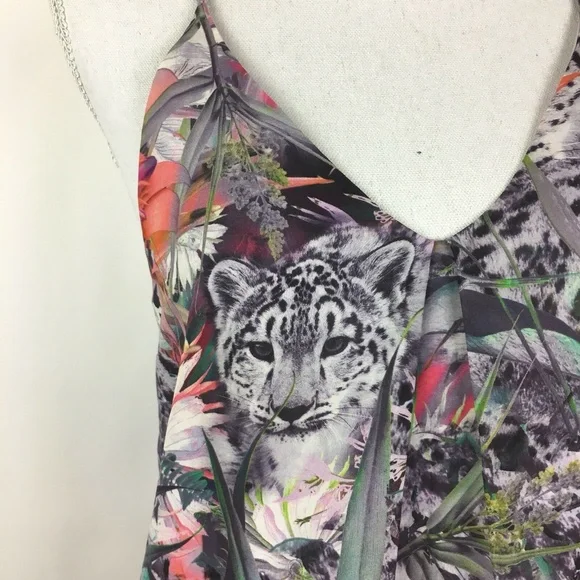 Alice Olivia Dress Fierra Floral Snow Leopard Silk - Picture 3 of 8